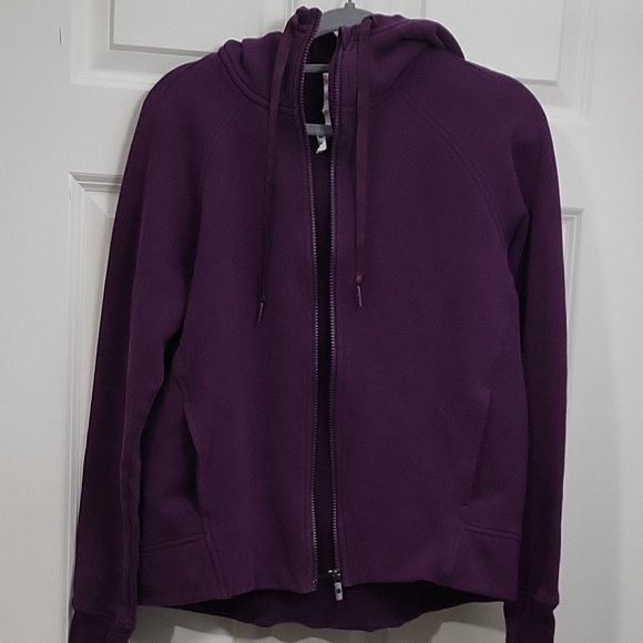 Lululemon Scuba Full Zip Hoodie Women’s Size 8 Dark Purple Thumbholes - Picture 8 of 11
